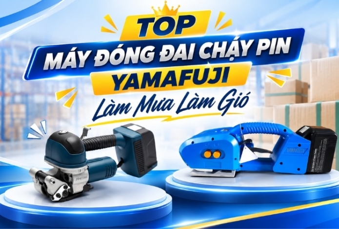 Hình ảnh Top Máy Đóng Đai Chạy Pin Yamafuji Làm Mưa Làm Gió  